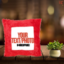 Personalized Red Square-shape Fur Cushion